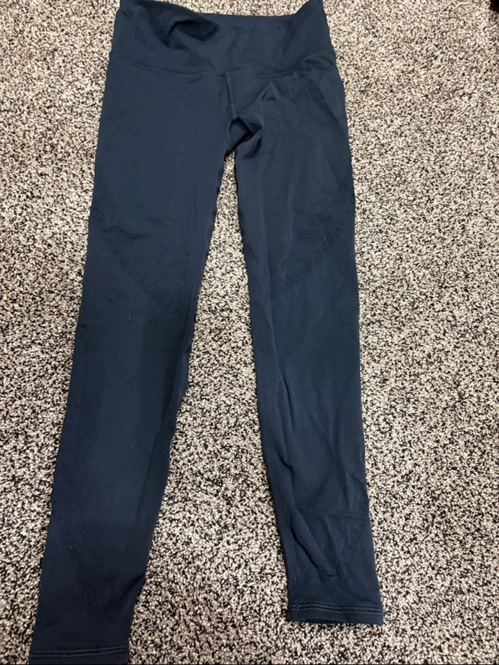 lululemon athletica Dark Teal 25” Leggings w Mesh Leg Design